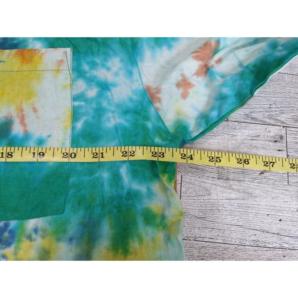 Vintage NEW Short Circuit Tie Dyed Long Sleeve Button Down Shirt Shoulder Pads L